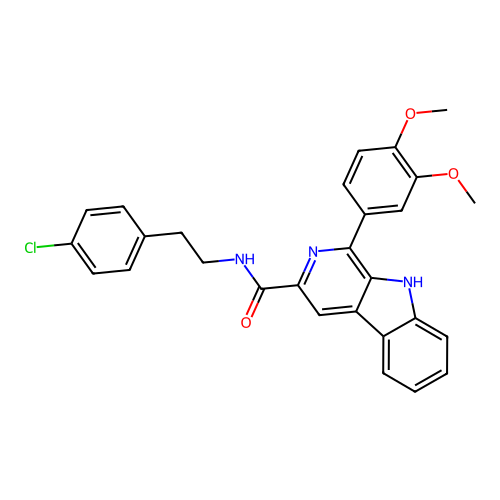 N-(4-chlorophenethyl)-1-(3,4-dimethoxyphenyl)-9H-pyrido[3,4-b]indole-3-carboxamide structure