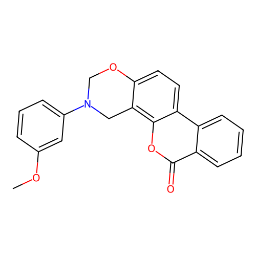 3-(3-methoxyphenyl)-3,4-dihydrobenzo[3,4]chromeno[8,7-e][1,3]oxazin-6(2H)-one structure