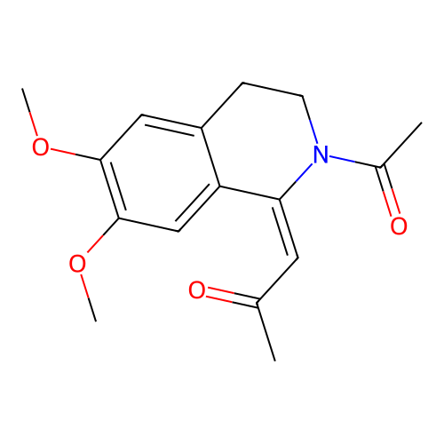 (1E)-1-(2-acetyl-6,7-dimethoxy-3,4-dihydroisoquinolin-1(2H)-ylidene)propan-2-one structure