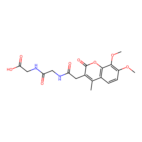 2-(2-(2-(7,8-dimethoxy-4-methyl-2-oxo-2H-chromen-3-yl)acetamido)acetamido)acetic acid structure