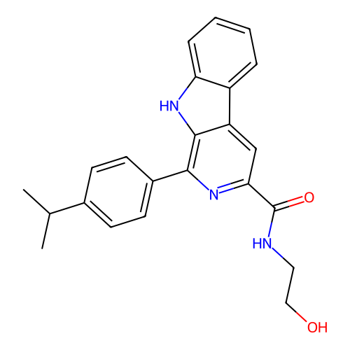 N-(2-Hydroxyethyl)-1-(4-isopropylphenyl)-9H-pyrido[3,4-B]indole-3-carboxamide structure
