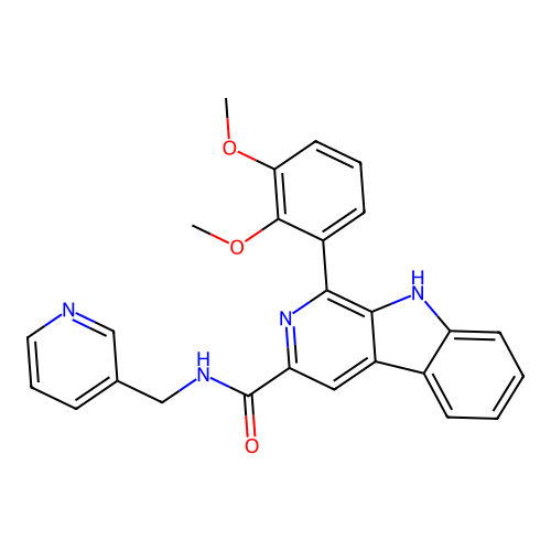 1-(2,3-dimethoxyphenyl)-N-(pyridin-3-ylmethyl)-9H-pyrido[3,4-b]indole-3-carboxamide structure