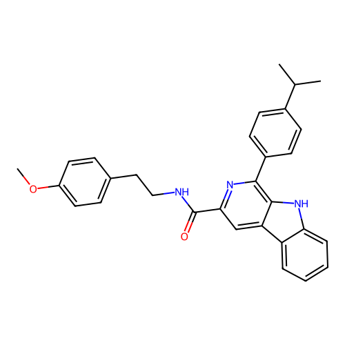 1-(4-isopropylphenyl)-N-(4-methoxyphenethyl)-9H-pyrido[3,4-b]indole-3-carboxamide structure