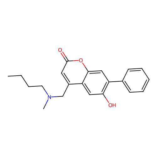 4-{[butyl(methyl)amino]methyl}-6-hydroxy-7-phenyl-2H-chromen-2-one structure