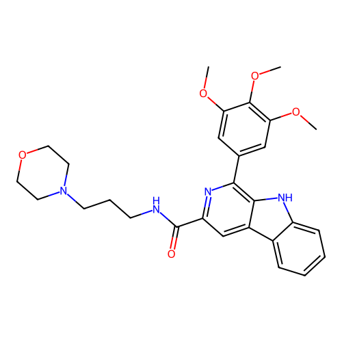 N-(3-morpholinopropyl)-1-(3,4,5-trimethoxyphenyl)-9H-pyrido[3,4-b]indole-3-carboxamide structure