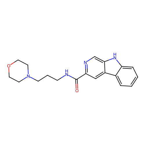 N-(3-morpholinopropyl)-9H-pyrido[3,4-b]indole-3-carboxamide structure