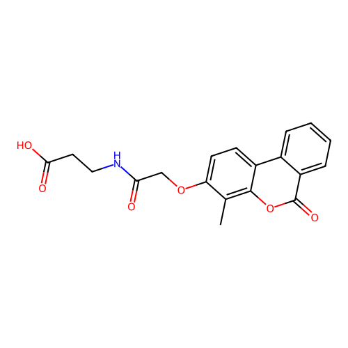 3-(2-((4-methyl-6-oxo-6H-benzo[c]chromen-3-yl)oxy)acetamido)propanoic acid structure