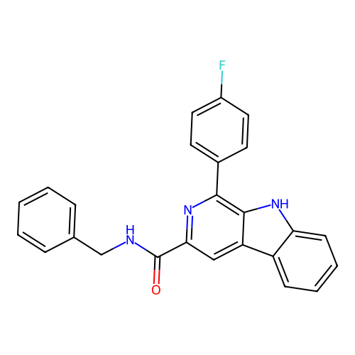 N-benzyl-1-(4-fluorophenyl)-9H-pyrido[3,4-b]indole-3-carboxamide structure