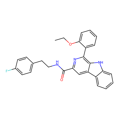 1-(2-ethoxyphenyl)-N-(4-fluorophenethyl)-9H-pyrido[3,4-b]indole-3-carboxamide structure