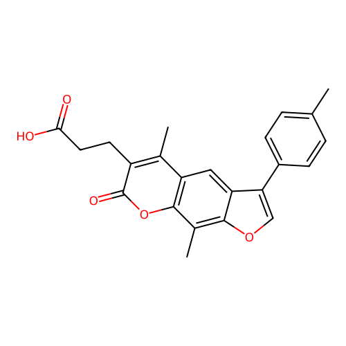 3-[5,9-dimethyl-3-(4-methylphenyl)-7-oxo-7H-furo[3,2-g]chromen-6-yl]propanoic acid structure