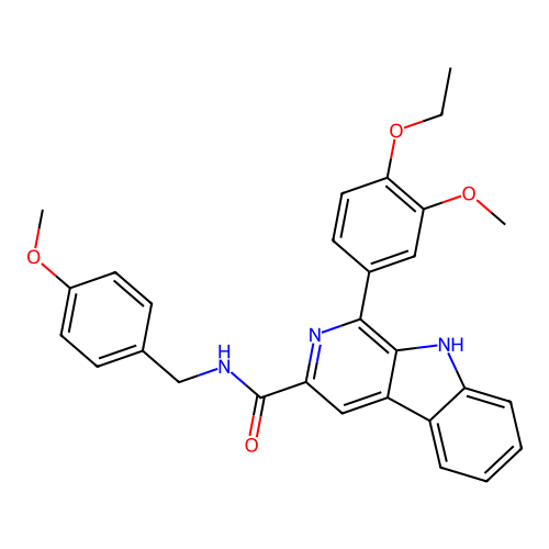 1-(4-ethoxy-3-methoxyphenyl)-N-(4-methoxybenzyl)-9H-beta-carboline-3-carboxamide structure