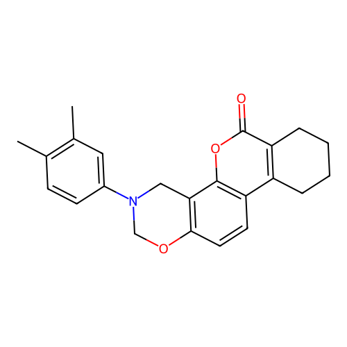 3-(3,4-dimethylphenyl)-3,4,7,8,9,10-hexahydro-2H,6H-benzo[3,4]chromeno[8,7-e][1,3]oxazin-6-one structure