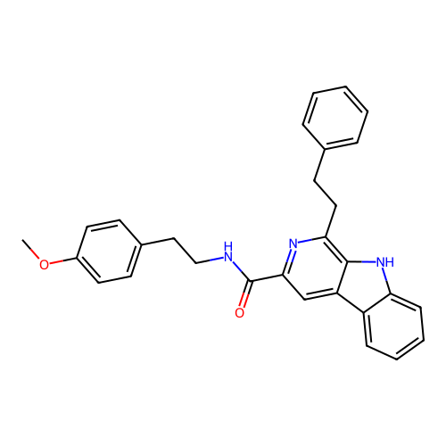 N-(4-methoxyphenethyl)-1-phenethyl-9H-pyrido[3,4-b]indole-3-carboxamide structure