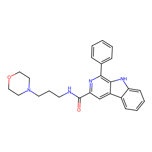 N-(3-morpholinopropyl)-1-phenyl-9H-pyrido[3,4-b]indole-3-carboxamide structure