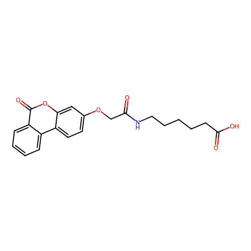 6-(2-((6-oxo-6H-benzo[c]chromen-3-yl)oxy)acetamido)hexanoic acid structure