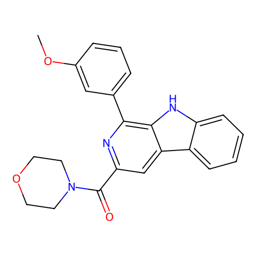 [1-(3-methoxyphenyl)-9H-beta-carbolin-3-yl](morpholin-4-yl)methanone structure