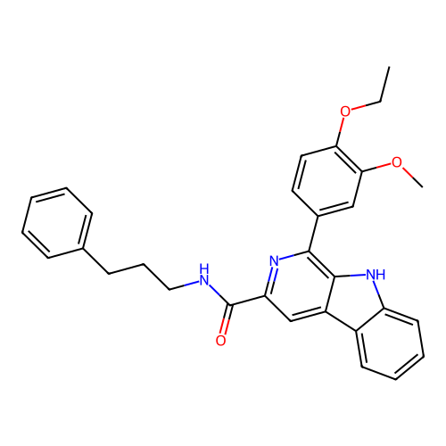 1-(4-ethoxy-3-methoxyphenyl)-N-(3-phenylpropyl)-9H-pyrido[3,4-b]indole-3-carboxamide structure