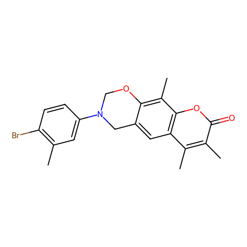 3-(4-bromo-3-methylphenyl)-6,7,10-trimethyl-3,4-dihydrochromeno[6,7-e][1,3]oxazin-8(2H)-one structure