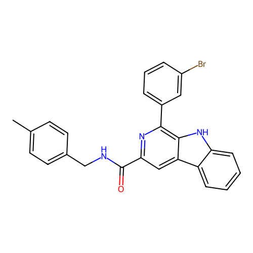 1-(3-bromophenyl)-N-(4-methylbenzyl)-9H-beta-carboline-3-carboxamide structure