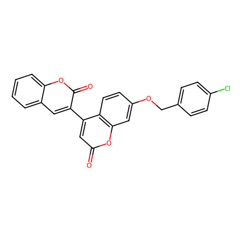 7'-[(4-chlorobenzyl)oxy]-2H,2'H-3,4'-bichromene-2,2'-dione structure
