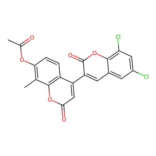 4-(6,8-dichloro-2-oxo-2H-chromen-3-yl)-8-methyl-2-oxo-2H-chromen-7-yl acetate structure