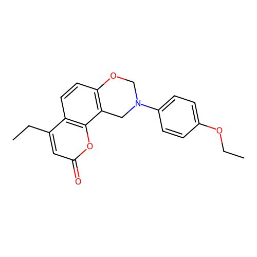 9-(4-ethoxyphenyl)-4-ethyl-9,10-dihydrochromeno[8,7-e][1,3]oxazin-2(8H)-one structure