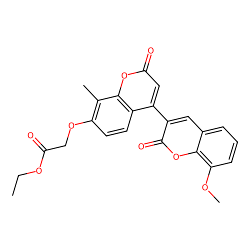 ethyl 2-((8-methoxy-8'-methyl-2,2'-dioxo-2H,2'H-[3,4'-bichromen]-7'-yl)oxy)acetate structure