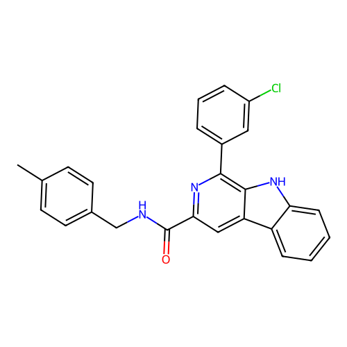 1-(3-chlorophenyl)-N-(4-methylbenzyl)-9H-beta-carboline-3-carboxamide structure