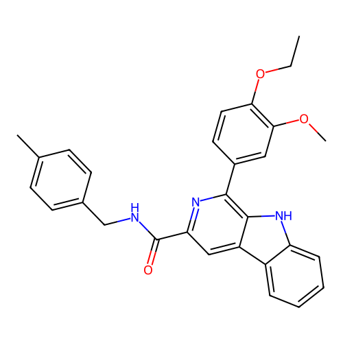 1-(4-ethoxy-3-methoxyphenyl)-N-(4-methylbenzyl)-9H-beta-carboline-3-carboxamide structure