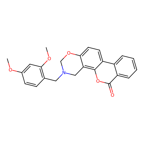3-(2,4-dimethoxybenzyl)-3,4-dihydrobenzo[3,4]chromeno[8,7-e][1,3]oxazin-6(2H)-one structure