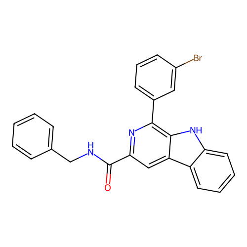 N-benzyl-1-(3-bromophenyl)-9H-pyrido[3,4-b]indole-3-carboxamide structure