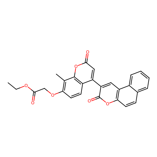 ethyl 2-((8-methyl-2-oxo-4-(3-oxo-3H-benzo[f]chromen-2-yl)-2H-chromen-7-yl)oxy)acetate structure