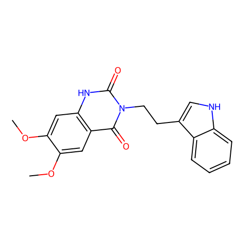 3-(2-(1H-indol-3-yl)ethyl)-6,7-dimethoxyquinazoline-2,4(1H,3H)-dione structure