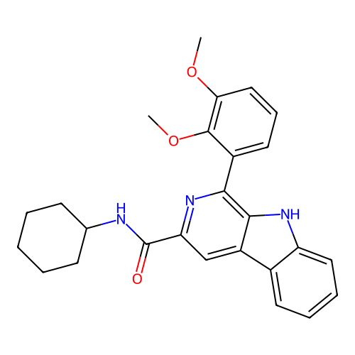 N-cyclohexyl-1-(2,3-dimethoxyphenyl)-9H-pyrido[3,4-b]indole-3-carboxamide structure