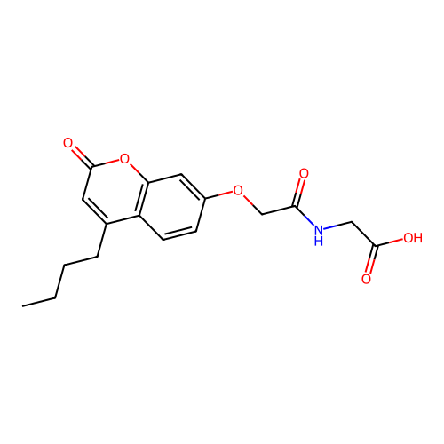 N-{[(4-butyl-2-oxo-2H-chromen-7-yl)oxy]acetyl}glycine structure