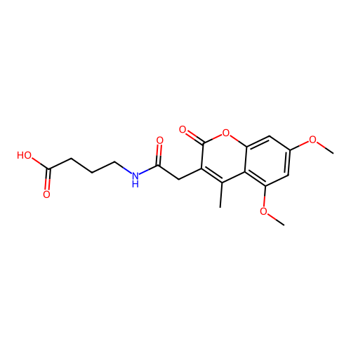 4-{[(5,7-dimethoxy-4-methyl-2-oxo-2H-chromen-3-yl)acetyl]amino}butanoic acid structure