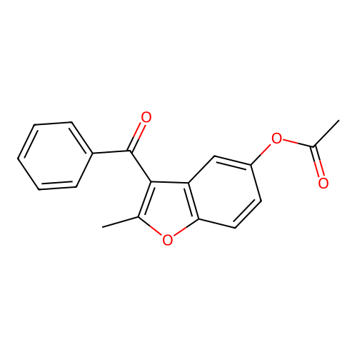 2-Methyl-3-(phenylcarbonyl)-1-benzofuran-5-yl acetate structure