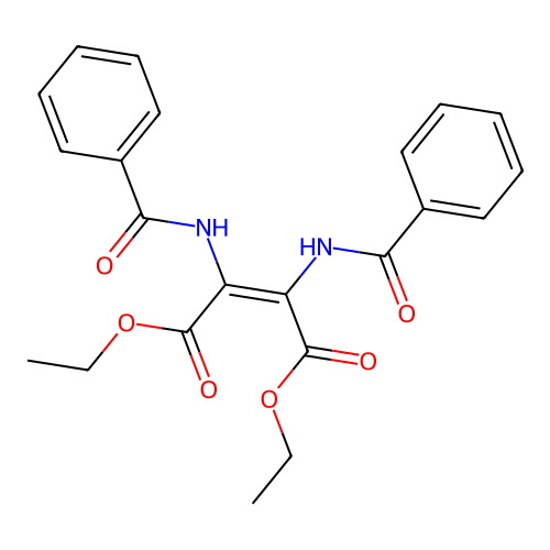 Diethyl 2,3-dibenzamidobut-2-enedioate structure