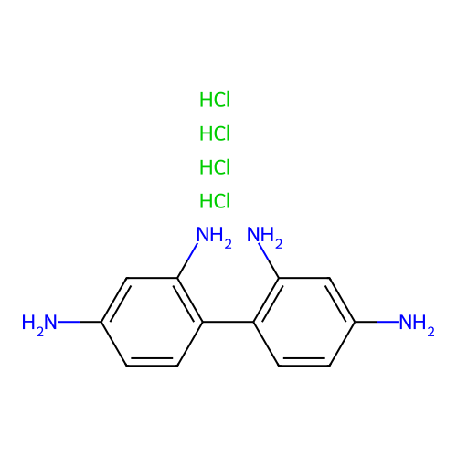 [1,1'-Biphenyl]-2,2',4,4'-tetraamine tetrahydrochloride structure