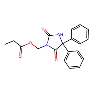 2,4-Imidazolidinedione, 3-((1-oxopropoxy)methyl)-5,5-diphenyl- structure