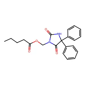 Pentanoic acid, (2,5-dioxo-4,4-diphenyl-1-imidazolidinyl)methyl ester structure