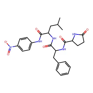 Pyroglutamyl-phenylalanyl-leucine-4-nitroanilide structure