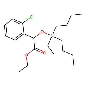 Acetic acid, 2-(o-chlorophenyl)-2-(dibutylethylsiloxy)-, ethyl ester structure