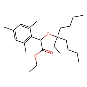 Acetic acid, 2-(dibutylethylsiloxy)-2-mesityl-, ethyl ester structure