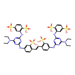 2,2a(2)-[1,2-Ethenediylbis[(3-sulfo-4,1-phenylene)imino[6-(diethylamino)-1,3,5-triazine-4,2-diyl]imino]]bis[1,4-benzenedisulfonic acid] structure