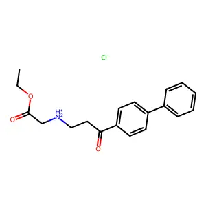 Glycine, N-(3-(1,1'-biphenyl)-4-yl-3-oxopropyl)-, ethyl ester, hydrochloride structure