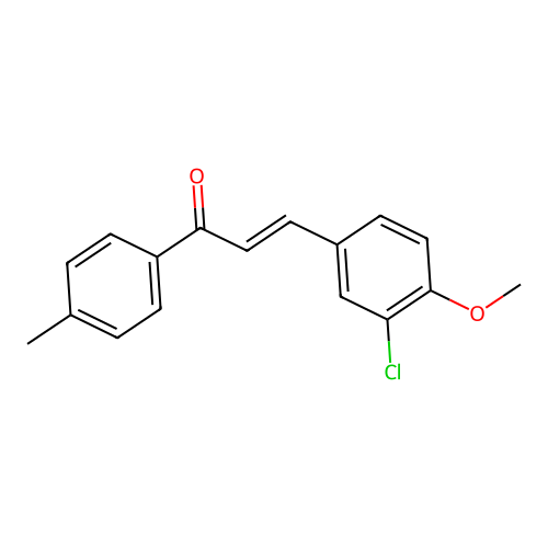 (E)-3-(3-chloro-4-methoxyphenyl)-1-(4-methylphenyl)-2-propen-1-one structure