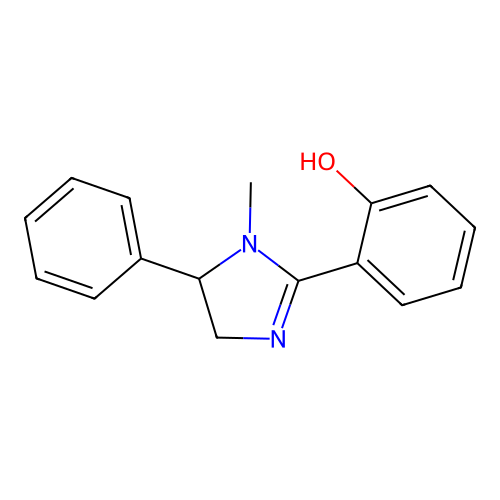 Phenol, 2-(4,5-dihydro-1-methyl-5-phenyl-1H-imidazol-2-yl)- structure