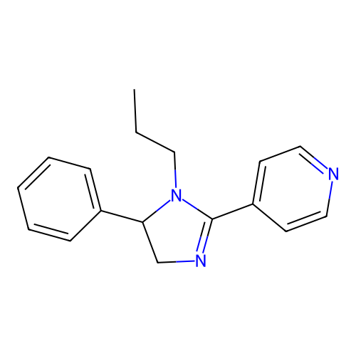 Pyridine, 4-(4,5-dihydro-5-phenyl-1-propyl-1H-imidazol-2-yl)- structure