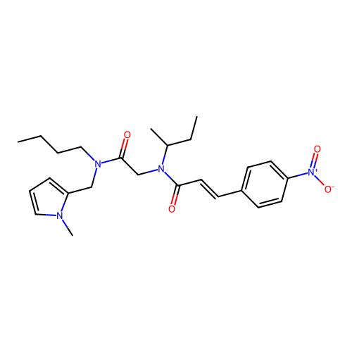 (E)-N-butan-2-yl-N-[2-[butyl-[(1-methylpyrrol-2-yl)methyl]amino]-2-oxoethyl]-3-(4-nitrophenyl)prop-2-enamide structure